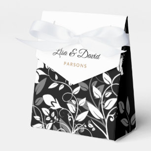Black and White Floral Wedding Favour Box