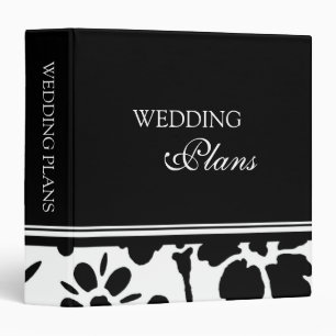 Black and White Floral Wedding Planning Binder