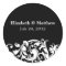 Black and White Flourish Swirl Wedding Favour Labe