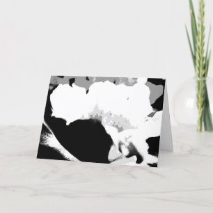 Black and White Flower Abstract, Blank Inside Card