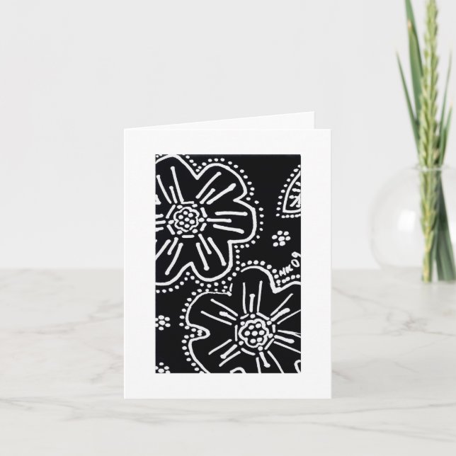 Black and White Flower Card (Front)