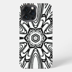 black and white flower design  iPhone 13 pro max case