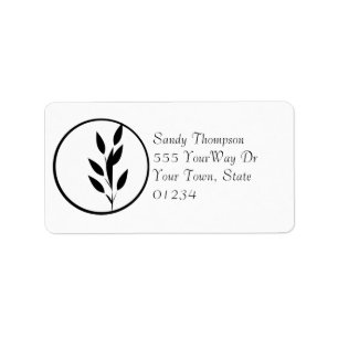 Black and White Flower Mailing Label