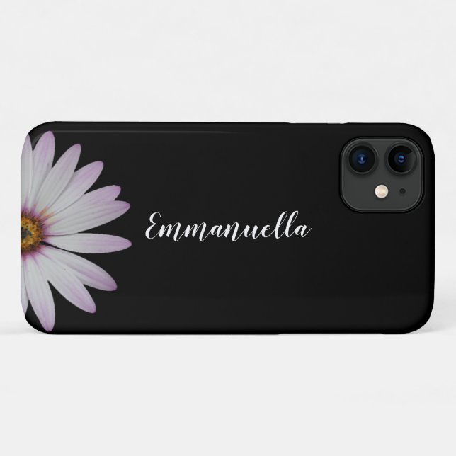 Black and White Flower Name iPhone 11 Case (Back (Horizontal))