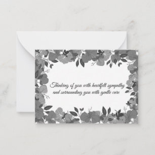 Black And White Flower On Sympathy Cards