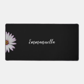 Black and White Flower Personalized Desk Mat