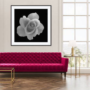 Black and White Flower Photography Poster
