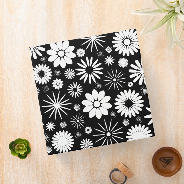 Black and White Flowers 2 Inch Binder (In Situ)