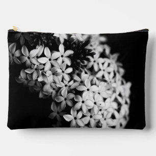 black and white flowers accessory pouch