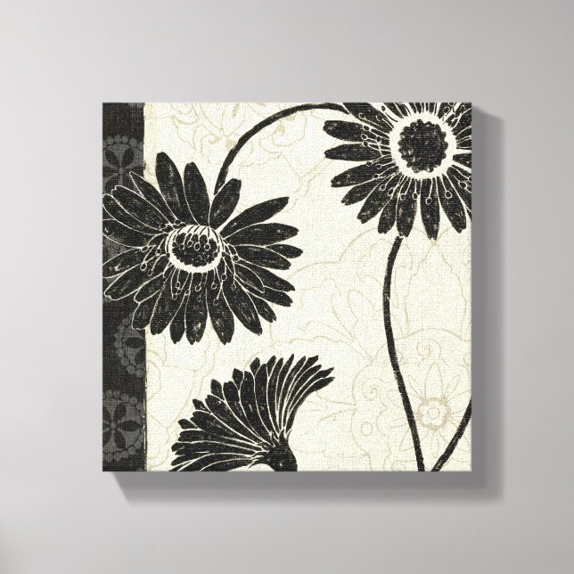 Black and White Flowers Canvas Print (Front)
