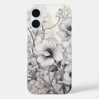 Black and white flowers