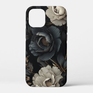 Black and White Flowers iPhone 12 Mini Case