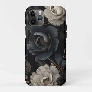 Black and White Flowers iPhone 11 Pro Case