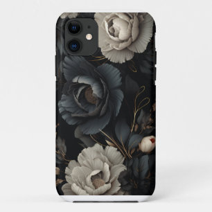 Black and White Flowers iPhone 11 Case
