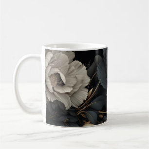 Black and White Flowers Coffee Mug