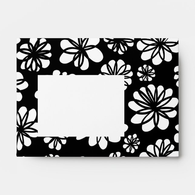 Black and White Flowers Envelopes (Front)