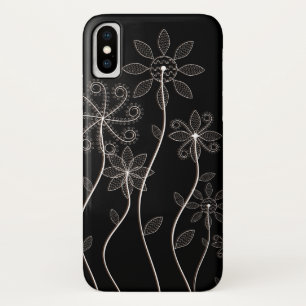 Black and White Flowers Phone Case