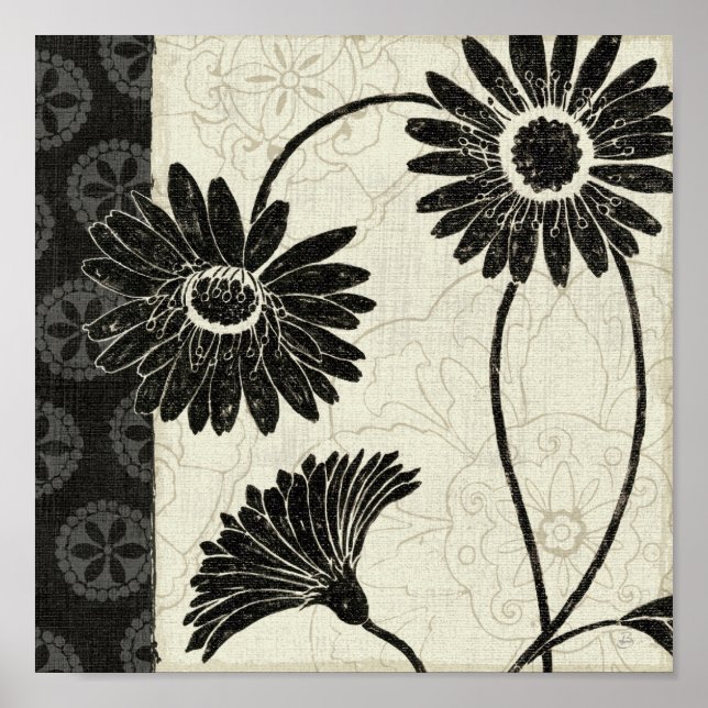 Black and White Flowers Poster (Front)