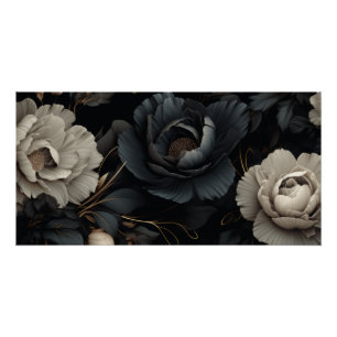 Black and White Flowers Poster