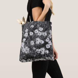 Black and White flowers Tote Bag