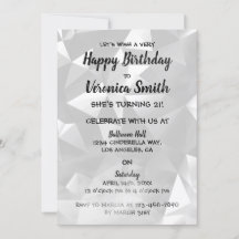 Black and White Foggy Birthday Invitation