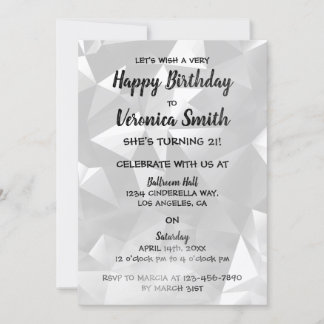 Black and White Foggy Birthday Invitation