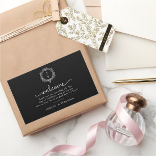 black and white foliage Crest wedding invitation Sticker