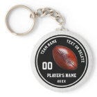 Black and White Football Keychains, Personalized