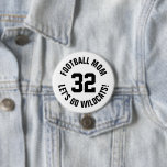 Black and White Football Mom Jersey Number 3 Inch Round Button<br><div class="desc">Cheer on your favourite sports team, football player or just show off your school pride with a custom personalized spirit button! Add your school name or personalize with a player's name and jersey number. Perfect for football, basketball, baseball and soccer games! Create custom pins for the whole team, cheerleaders, parents...</div>