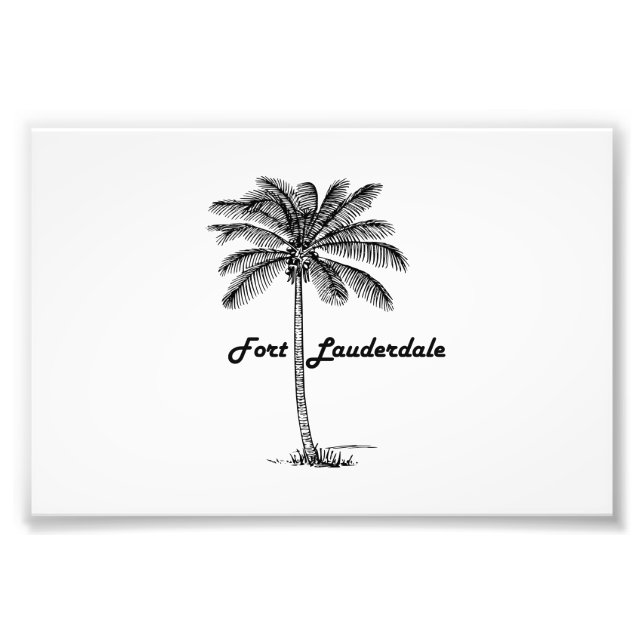 Black and White Fort Lauderdale & Palm design Photo Print (Front)