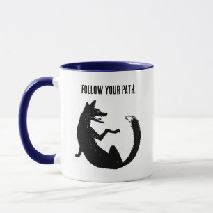 Black and White Fox Tribal Tattoo Symbol Mug