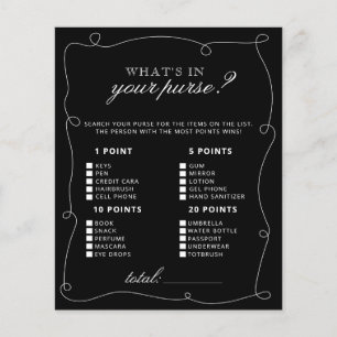 Black and White Frame What's in Your Purse Game