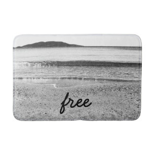 Black and White Free Sand Beach Bath Mat