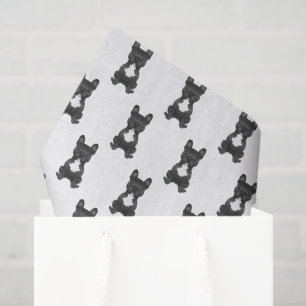 Black And White French Bulldog / Frenchie Pattern Tissue Paper