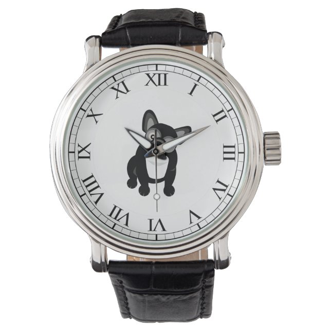 Black and White French Bulldog Watch (Front)