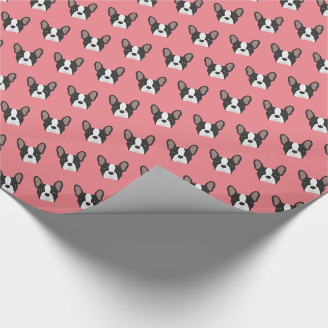 Black and White French Bulldog Wrapping Paper (Corner)