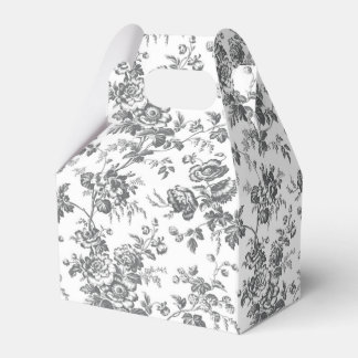 Black and White French Canvas Party Favour  Favor Box