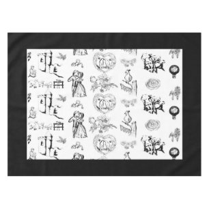Black and White French Themed Toile tablecloth