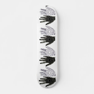 Black and White Friendship Hands Skateboard