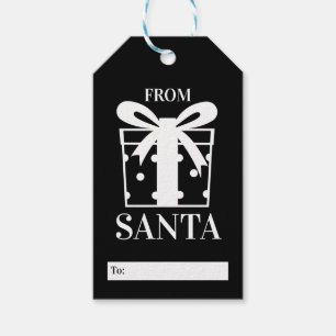 Black and White From Santa Gift Tags