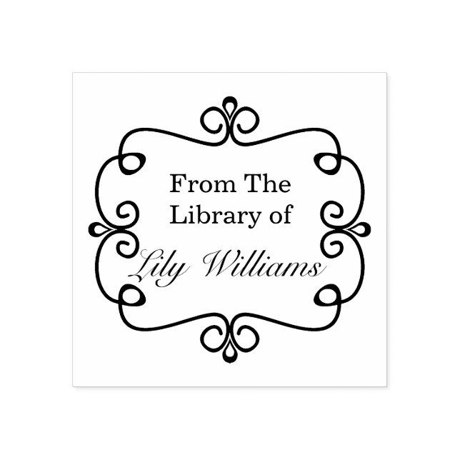 Black And White From The Library Of Bookplate Rubber Stamp (Imprint)