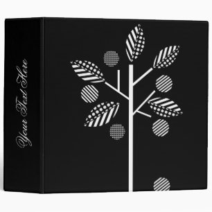 Black And White Fruit Trees Binders