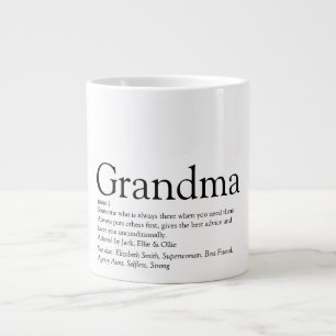 Black and White Fun Grandma Grandmother Definition Large Coffee Mug