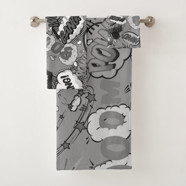 Black and White Fun Retro Comic Book Pop Art (En situation)