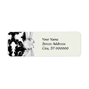 black and white funky damask pattern