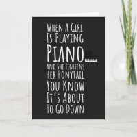 Black And White Funny Piano Cards For Women Her
