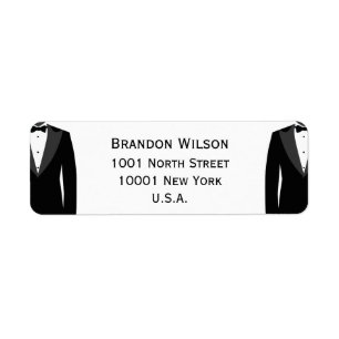 Black And White Gay Wedding Return Address Labels