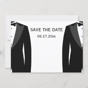 Black And White Gay Wedding Save The Dates Save The Date