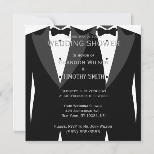 Black And White Gay Wedding Shower Invitations