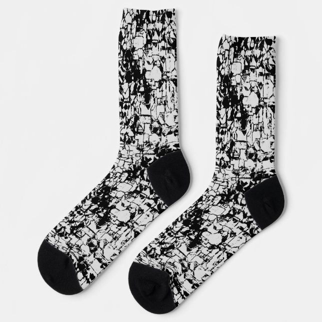Black and White Geometric Abstract Socks (Left)